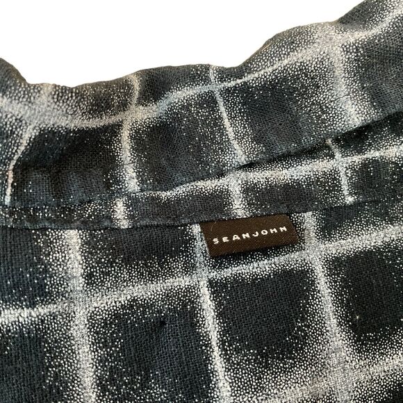 SEAN JOHN LEGACY Men’s 4XL Blue Check Button Up Collared Shirt Prove Them Wrong - Picture 8 of 16